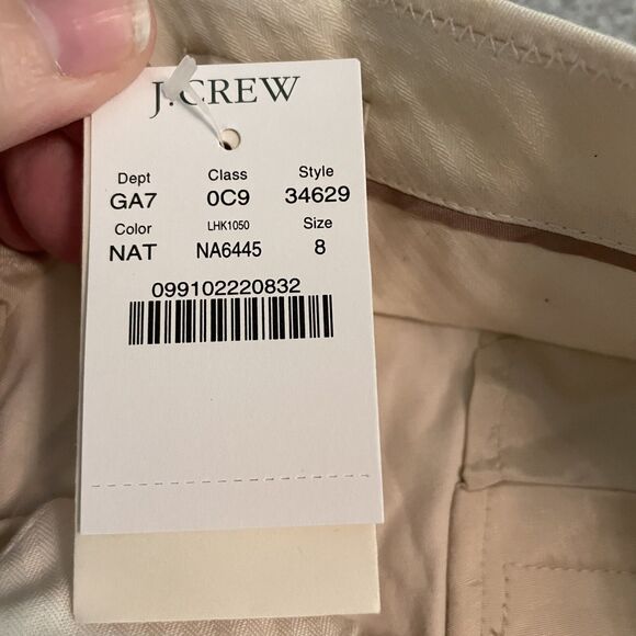 J Crew Women Size 8 Cafe Capri Pants Tapered High Rise Zip Fly Natural Cream NWT - Picture 3 of 9